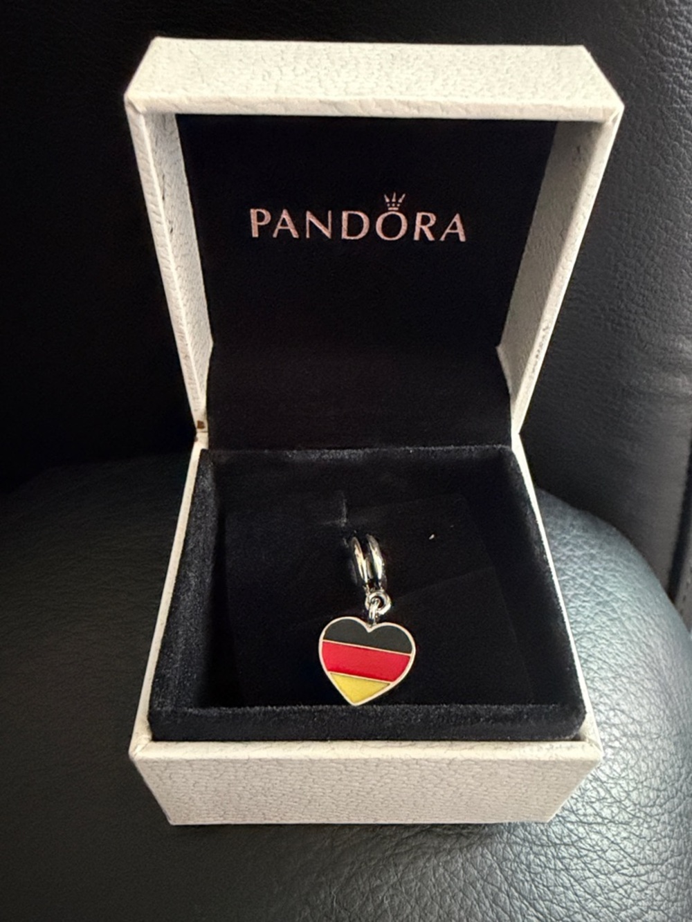 Pandora Heart Enamel Charm of German Flag